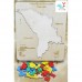 Puzzle Harta R. Moldova cu raioane in limba rusa